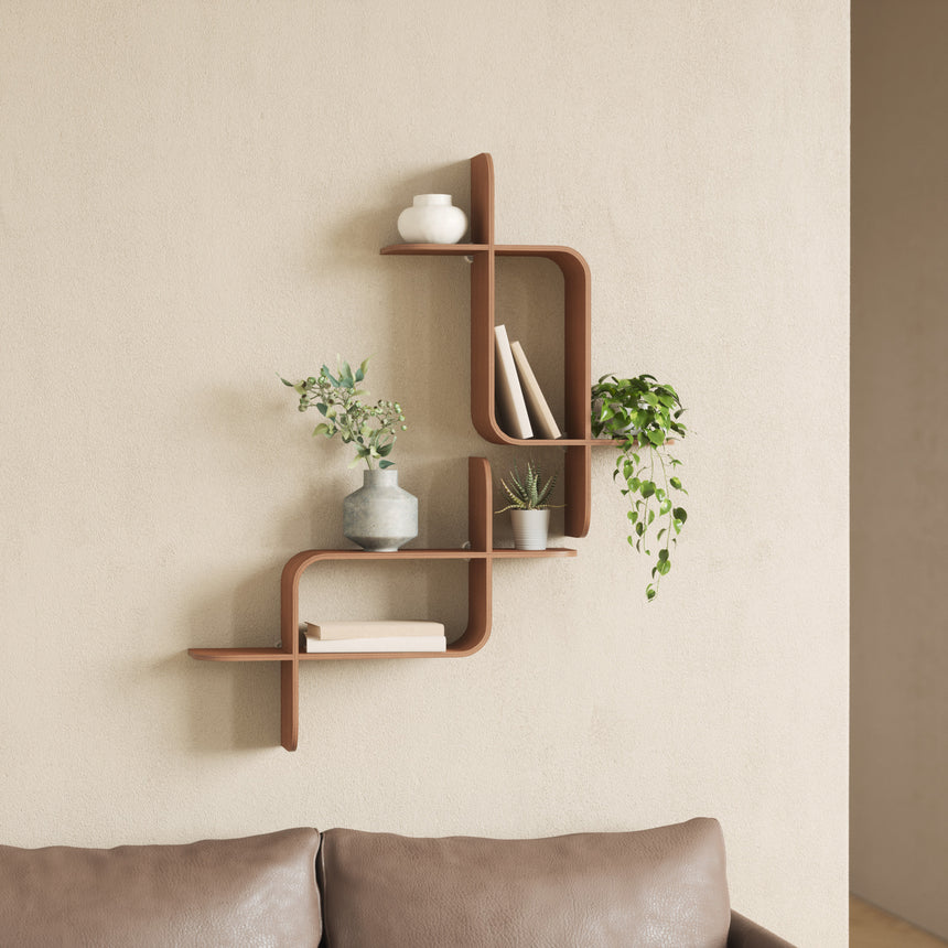 Shelves & Magazine Racks | color: Light-Walnut